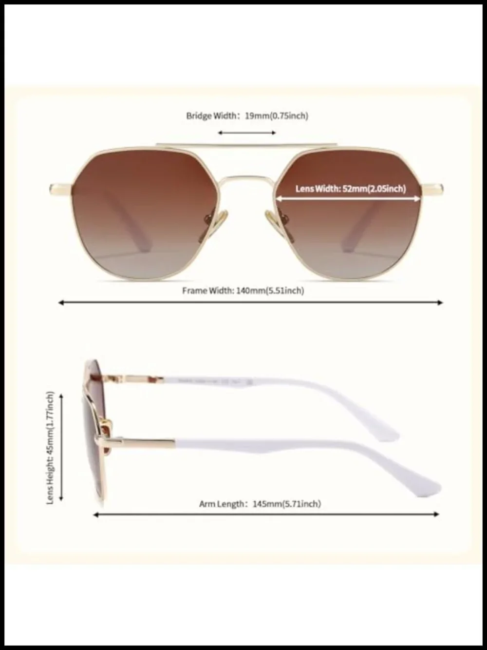 Polarized Aviator Sunglasses UV400 Protection Metal Frame Women Shades